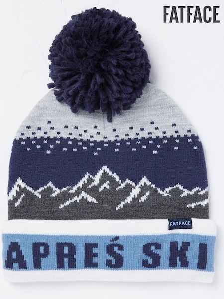 FatFace Blue Ski Mountains Beanie Hat (Q71368) | €7.50