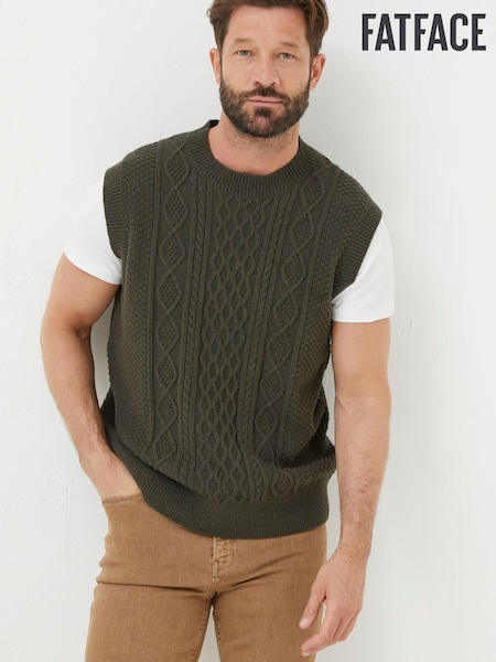 FatFace Brown Carter Cable Knitted Tank Top (Q71380) | €27