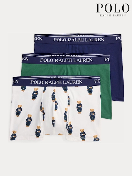 Blue - Regular Polo Ralph Lauren Classic Trunks 3 Pack