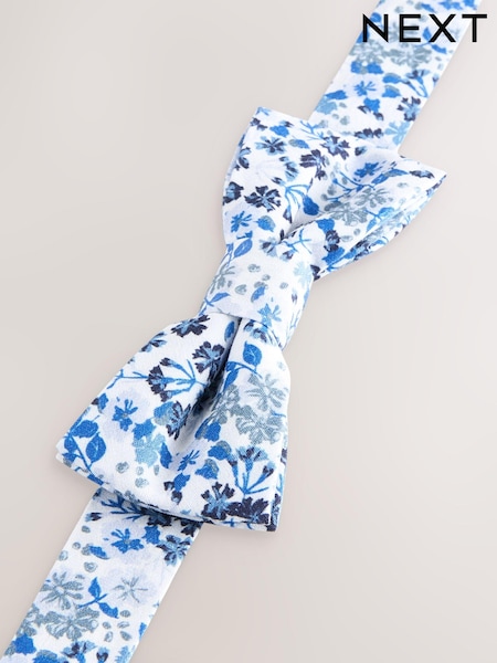 В синий цветочек - Floral Print 100% Cotton Bow Tie (1-16yrs) (Q71478) | €11