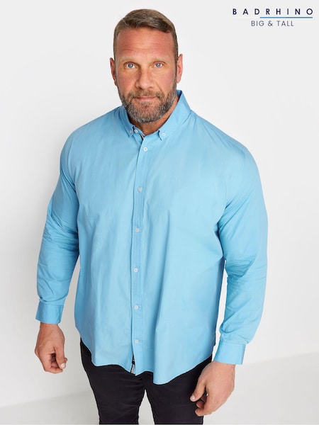 BadRhino Big & Tall Sky Blue 100% Cotton Poplin Long Sleeve Shirt (Q71494) | €17