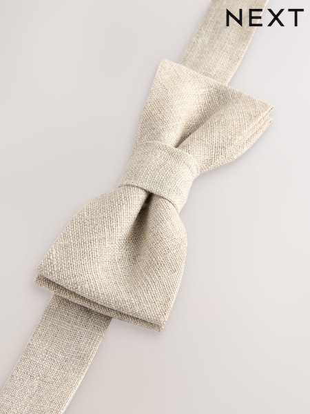 Neutral 100% Linen Mix Bow Tie (1-16yrs) (Q71497) | €10