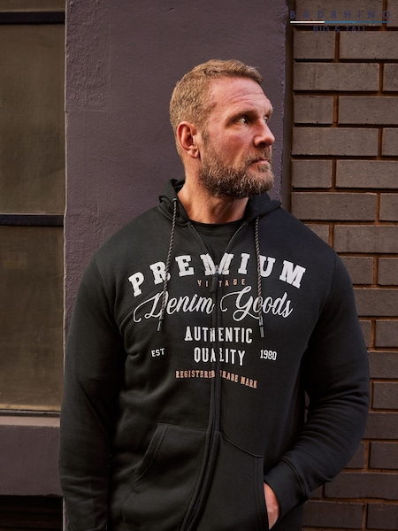 BadRhino Big & Tall Vintage Authentic Zip Through Sweatshirt (Q71501) | 121 LEI
