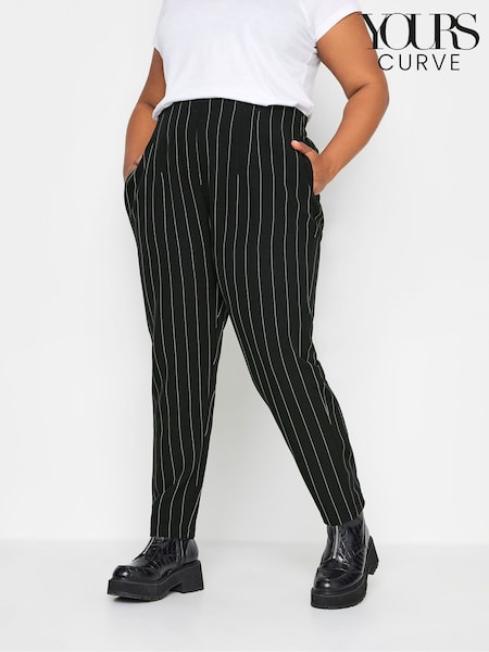 Yours Curve Black Darted Tapered Trousers (Q71587) | € 11