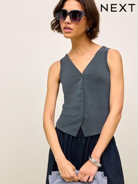 Charcoal Grey Sleeveless Waistcoat (Q71721) | €9