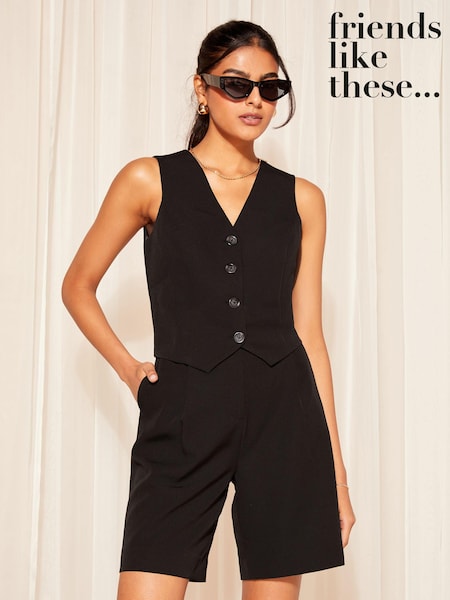 Friends Like These Black Bermuda Style Tailored Shorts (Q71734) | €14