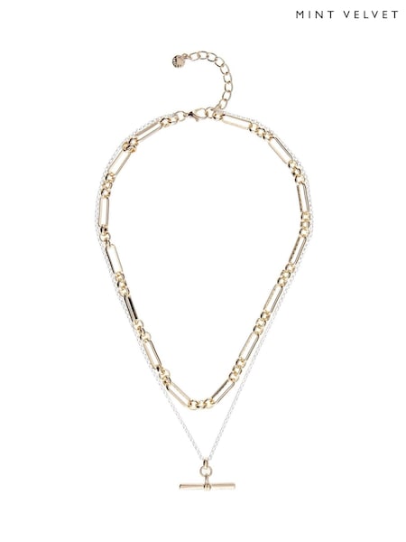 Mint Velvet Gold Mixed Metal Layered Necklace (Q71756) | €36
