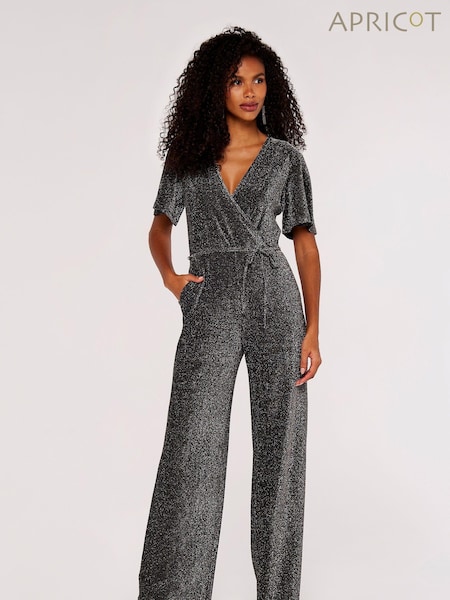 Apricot Silver Sparkle Angel Sleeve Jumpsuit (Q71822) | €18.50