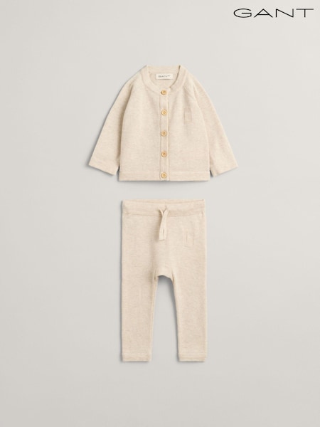 GANT Cream Baby 100% Cotton Cardigan & Pants Gift Set (Q71918) | AED262
