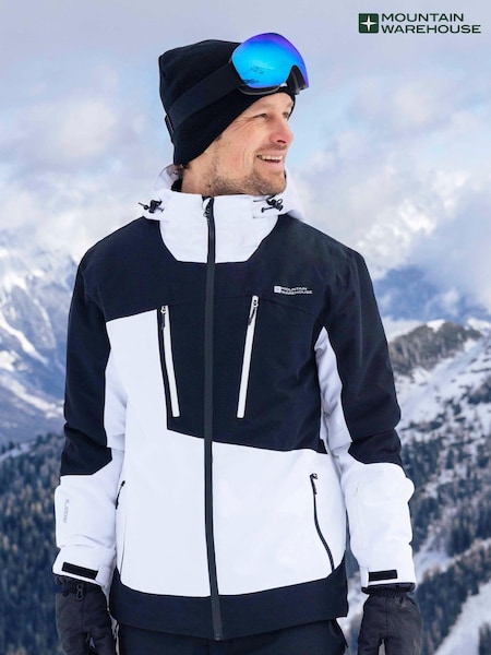 Mountain Warehouse White Mens Supernova Waterproof Ski Jacket (Q71928) | €191