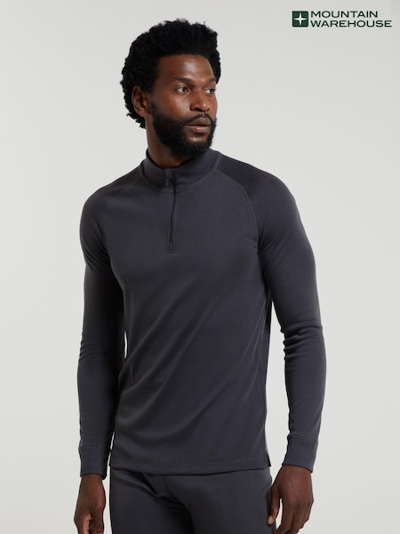 رمادي - Mountain Warehouse Mens Talus Quarter Zip Thermal Top (Q71973) | ‏128 ر.س.‏