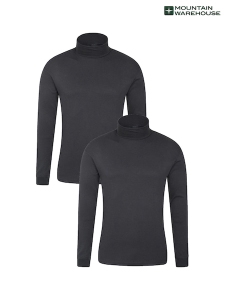 Mountain Warehouse Black Mens Meribel 100% Cotton Thermal Multipack Top (Q72001) | AED186