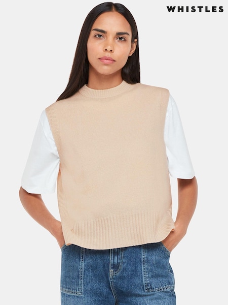 Whistles Cream Wool Sleeveless Tank (Q72147) | AED518