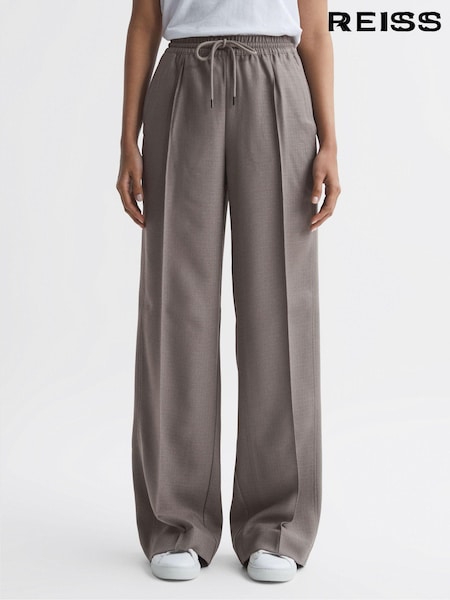 Reiss Mink Sunnie Drawstring Wide Leg Trousers (Q72163) | €140