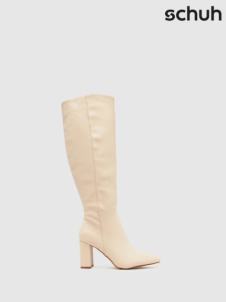 Schuh Dua Block Heel Knee High Boots (Q72182) | AED189