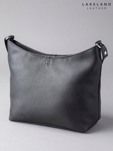 Lakeland Leather Black Grasmere Leather Cross-Body Bag (Q72334) | ₪302