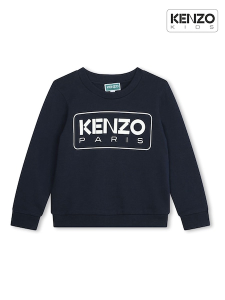 KENZO KIDS Blue Paris Logo Crew Sweatshirt (Q72601) | €67