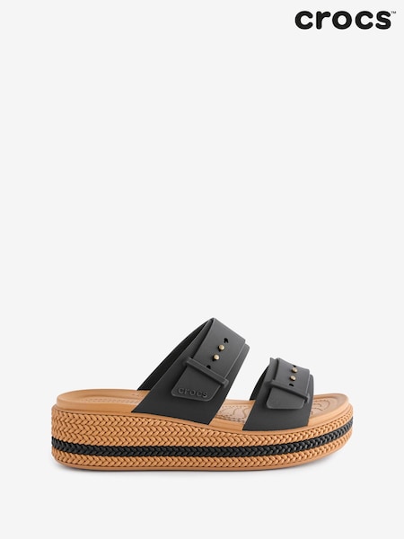 Crocs Black Brooklyn Woven Buckle Sandals (Q72627) | $114