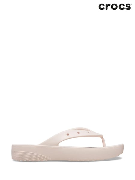 Crocs Cream Classic Platform Flip Flops (Q72628) | €24