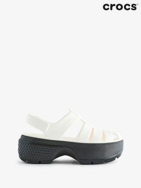 Crocs White Stomp Fisherman Sandals (Q72630) | AED151