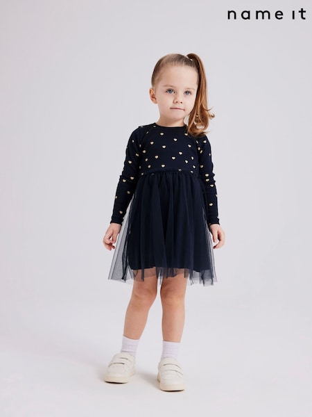 Name It Printed Jersey And Mesh Skater Dress (Q72633) | ‏128 ر.س.‏
