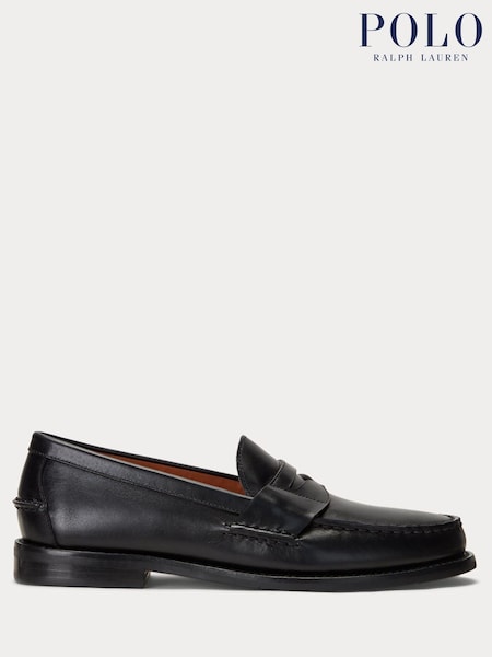 Polo Ralph Lauren Black Leather Alston Pony Loafers (Q72790) | €252