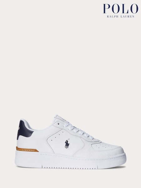 Polo Ralph Lauren White Masters Court Leather Trainers (Q72797) | €186