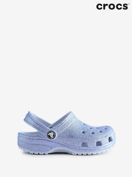Violet purpuriu - Saboți clasici cu sclipici pentru copii Crocs (Q72828) | 143 LEI