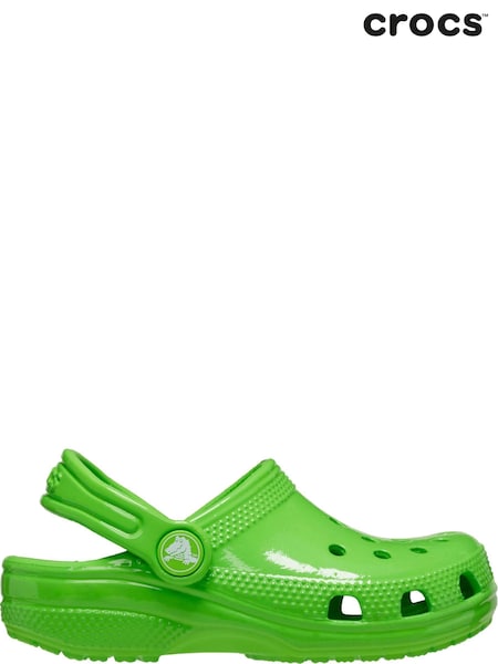 Green - Crocs Classic High Shine Kids Clogs (Q72862) | 143 LEI