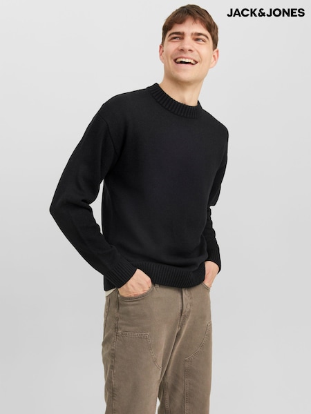 JACK & JONES Chrome Black Long Sleeve Crew Neck Jumper (Q72904) | €21