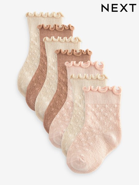 Neutrale Farbe - Baby Frill Top Socks 7 Pack (0mths-2yrs) (Q72910) | 9 €