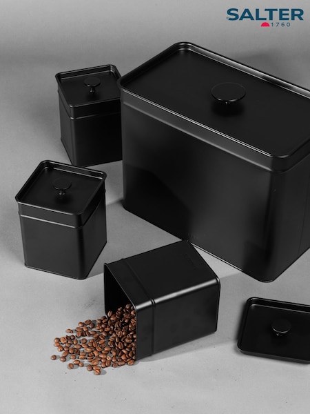 Salter Black Kuro Bread Bin & Cannister Set (Q72940) | €61