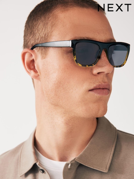 Tortoiseshell Brown Flatbrow Polarised Sunglasses (Q72999) | €8
