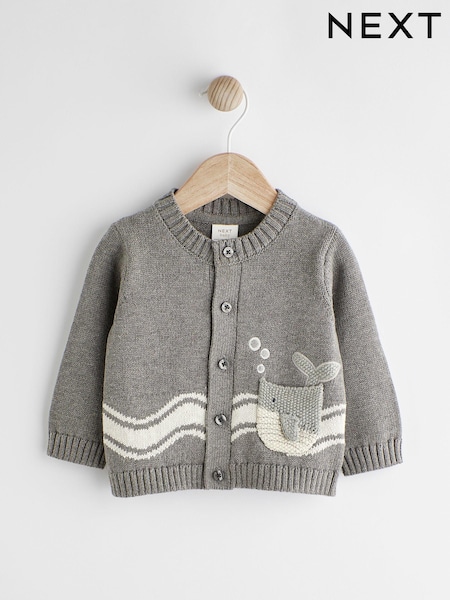 Grey Whale Baby 100% Cotton Cardigan (0mths-2yrs) (Q73021) | €10 - €11