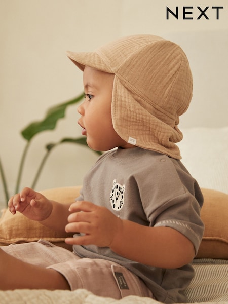 Tan Brown Crinkle Baby Legionaire Hat (Q73112) | AED7