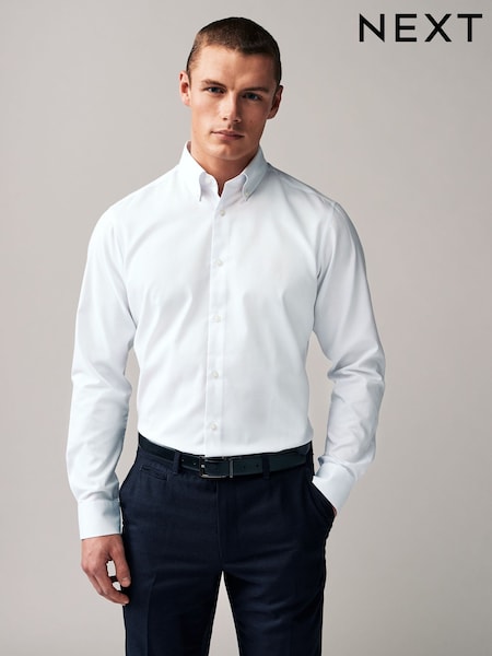 White Slim Fit Easy Care Oxford Shirt (Q73135) | €8
