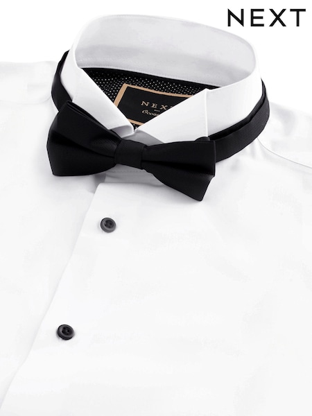 White/Black Slim Fit Single Cuff Shirt And Bow Tie Pack (Q73138) | €48