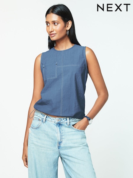 Marineblau/blau - Utility Drawstring Crop Tank Top (Q73163) | 8 €