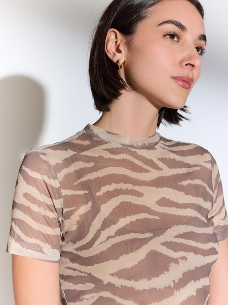 Zebra Short Sleeve Mesh Top (Q73186) | €7.50