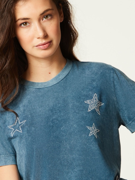 Blue Short Sleeve Washed Star T-Shirt (Q73192) | €17