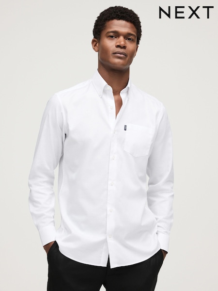 White Slim Fit Button Down Easy Iron Oxford Shirt (Q73465) | €33