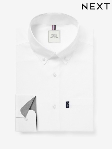 White Regular Fit Button Down Easy Iron Oxford Shirt (Q73498) | €23