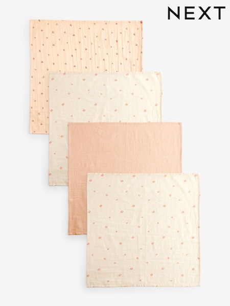 Neutraali Ditsy painettu - Baby Muslins 100% Cotton Cloths 4 Pack (Q73521) | €16 - €19