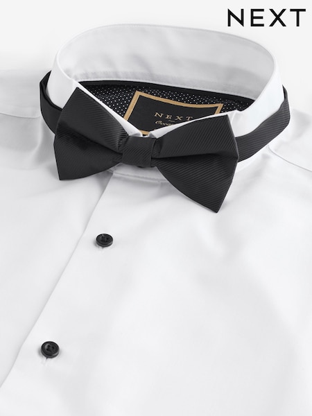 White/Black Slim Fit Double Cuff Regular Fit Shirt And Bow Tie Pack (Q73603) | €41