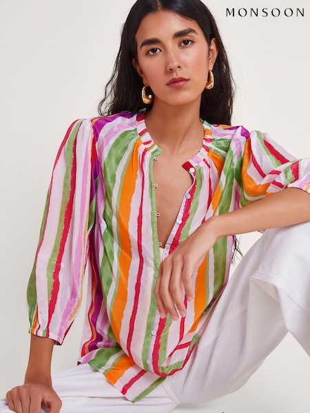 Monsoon Elsie Stripe Blouse (Q73631) | 196 LEI