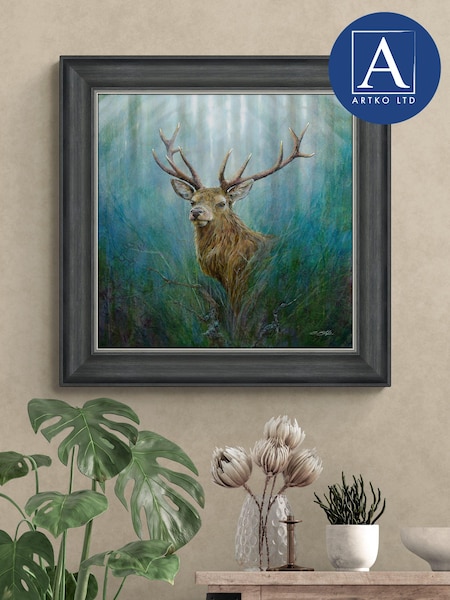 Artko Grey Red Deer Stag by Chris Sharp Framed Art (Q73648) | €129