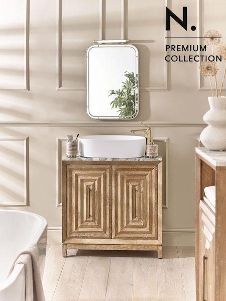 Natural N. Premium Ritz Mango Wood Under Sink Storage Cabinet (Q73710) | €729