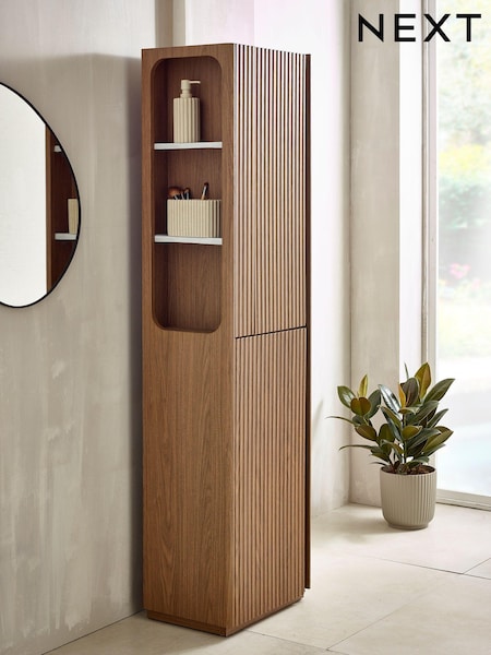Dark Natural Rib Console Storage Unit (Q73724) | €371
