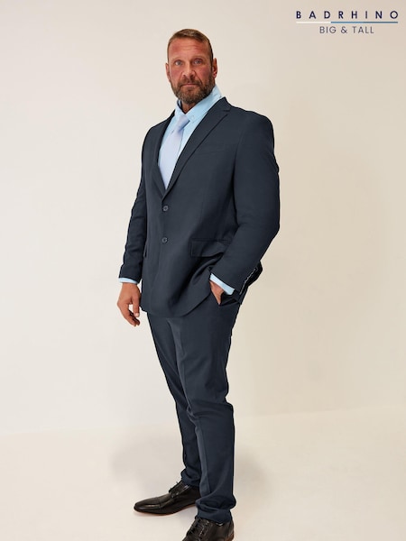 BadRhino Big & Tall Blue Regular Fit Plain Suit Jacket (Q73738) | €99