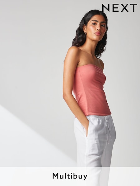 Vaaleanpunainen - Cotton Rich Bandeau Boobtube toppi (Q73913) | €12